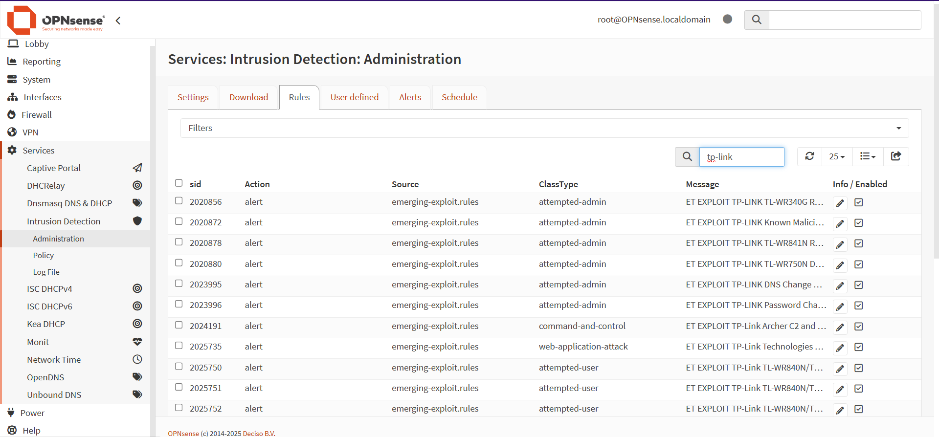 Suricata rule options for TP-LINK Devices.